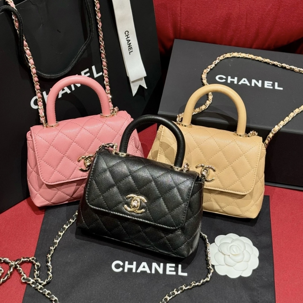 【希少☆ミニサイズが◎】CHANEL ココハンドル バッグ 14.5cm