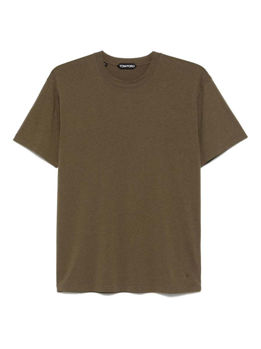 【関税＆送料込み】Tom Ford Brown Cotton-Blend Crewneck T-S