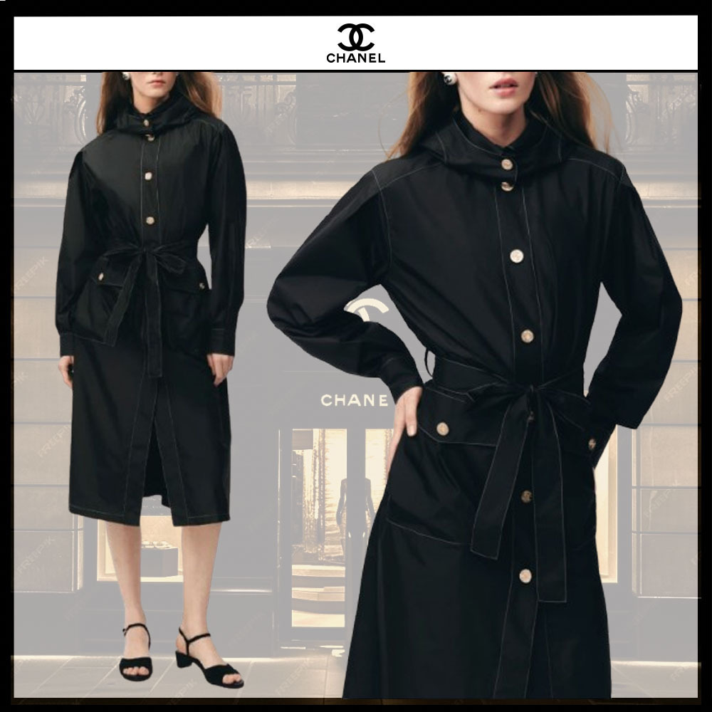 ♡ココビーチ◆【CHANEL】シルクタフタ トレンチ