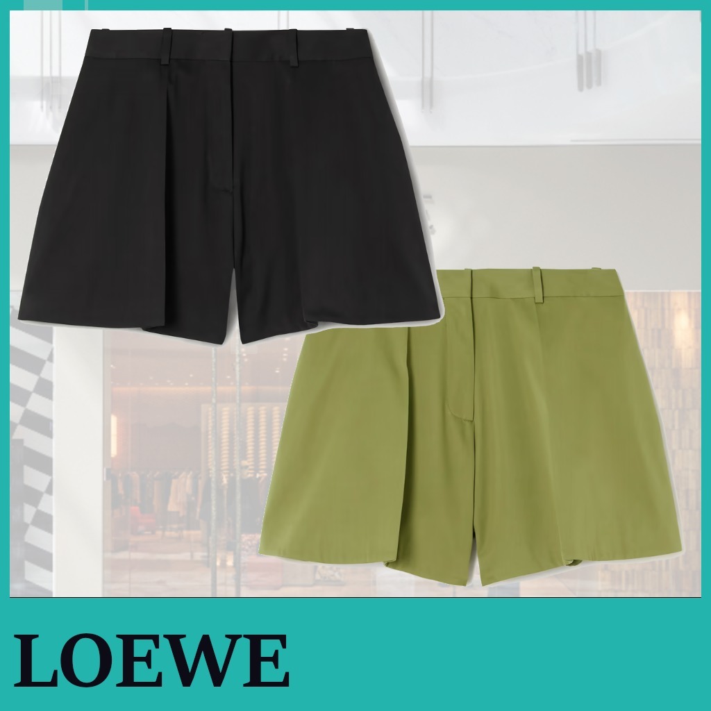 LOEWE★プリーツコットン&シルク混サテンショーツ