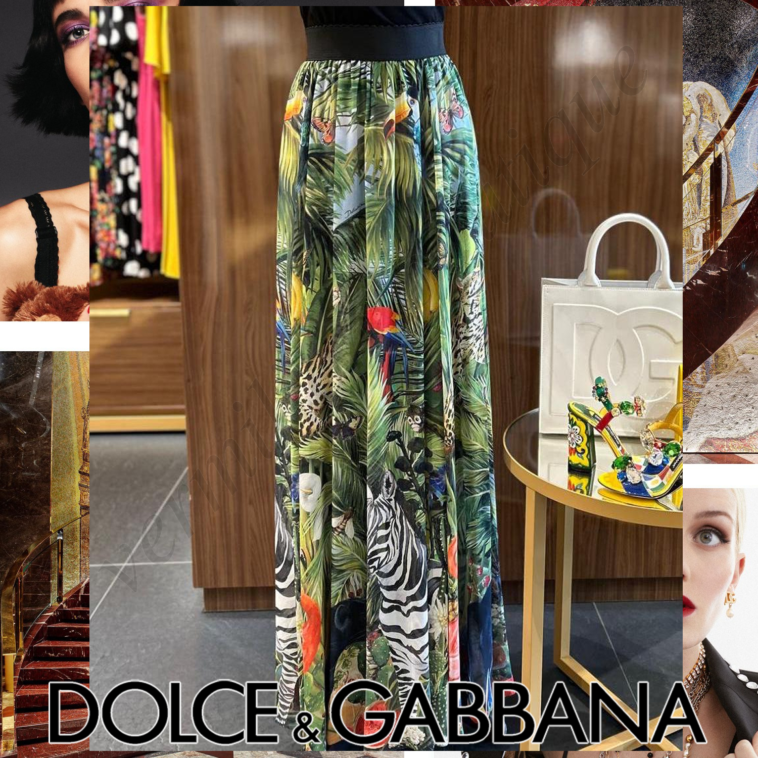 Dolce & Gabbana トロピカル柄 ロング スカート マルチカラー