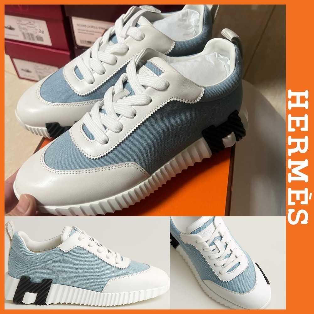 `デニムでオシャレに♪`【HERMES】バウジングスニーカー