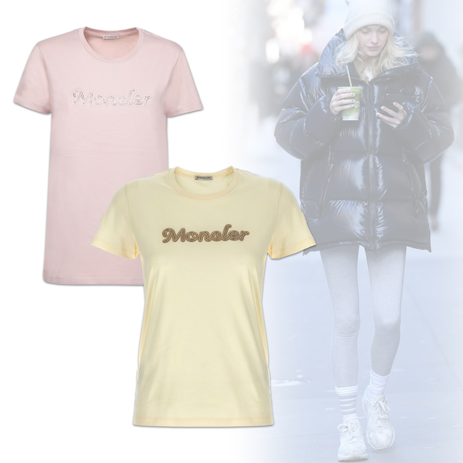 ◆MONCLER◆ ロゴディテール クルーネック Tシャツ