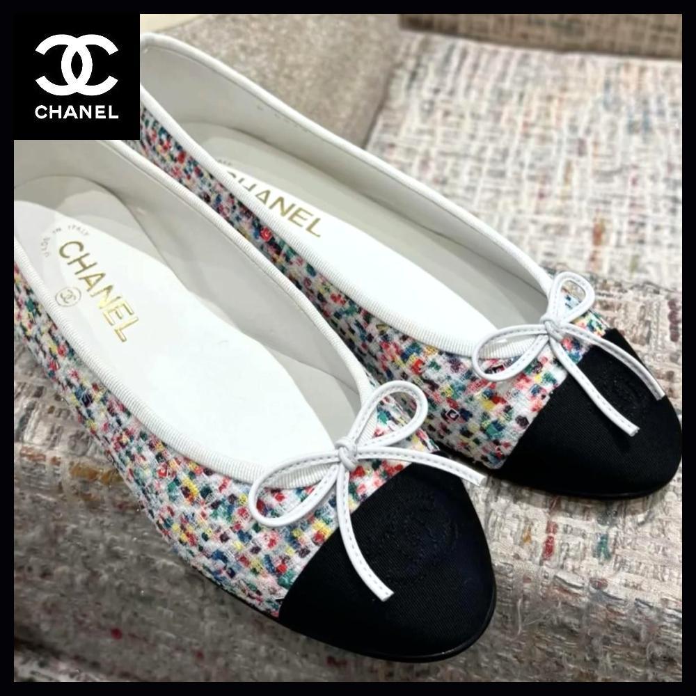 【大人可愛い♡】CHANEL スパンコールツイード バレリーナ