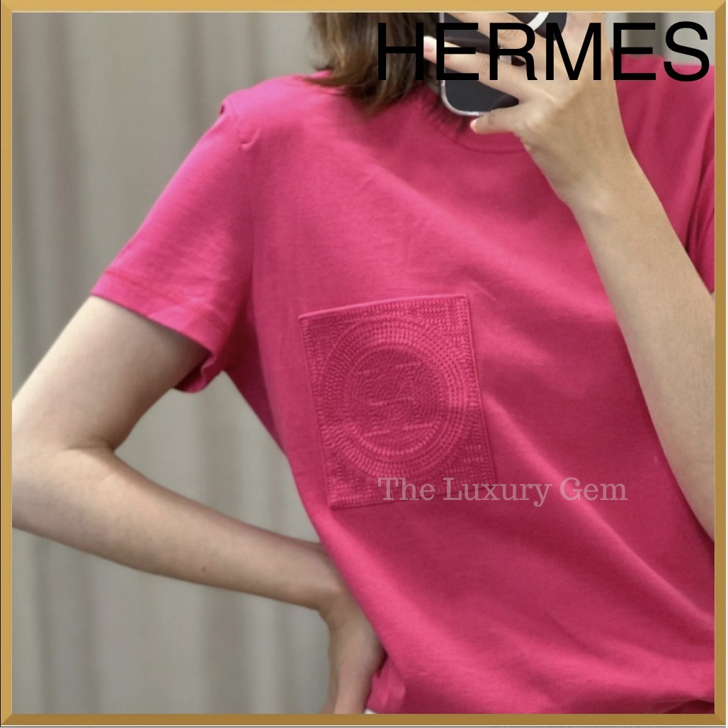 人気【HERMES】《刺繍入りポケット Tシャツ》