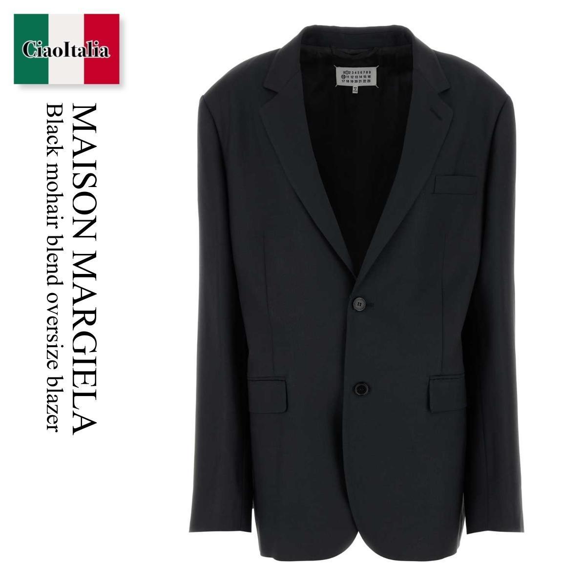 ジャケット Maison Margiela Black Mohair Blend Oversize Blazer