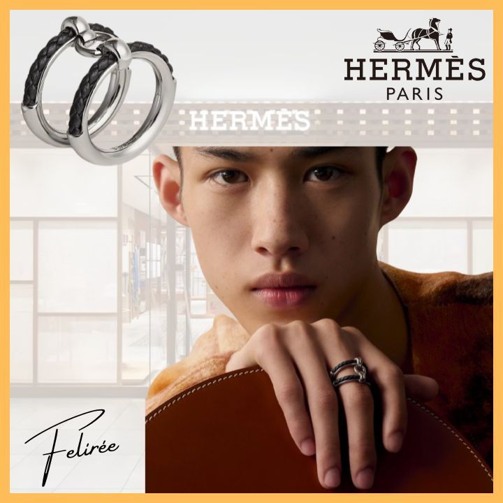 《メタル×レザーがかっこいい》HERMES フリビュスティエリング