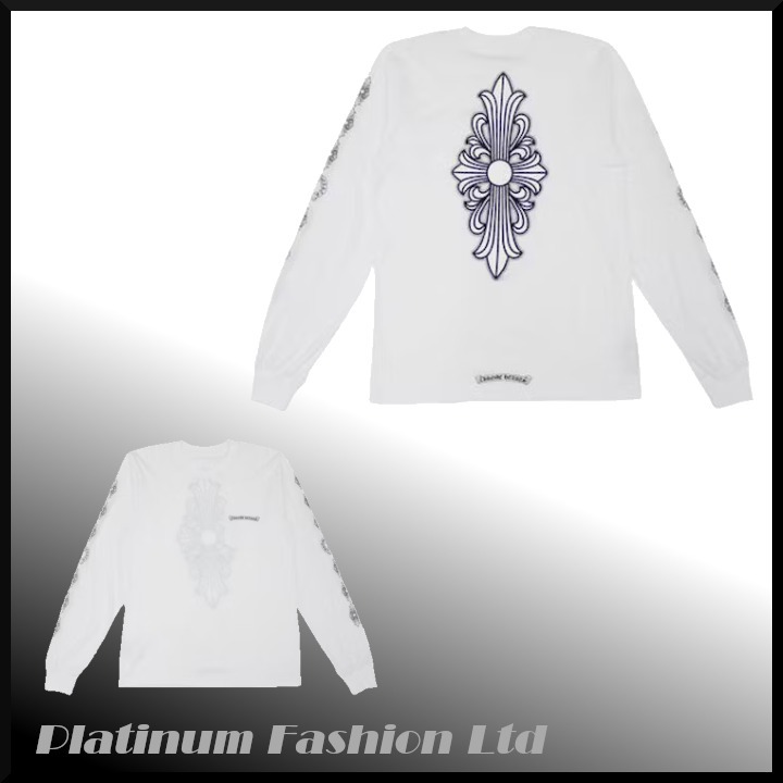 希少品◆送料込【CHROME HEARTS】フローラルクロス 長袖 Tシャツ