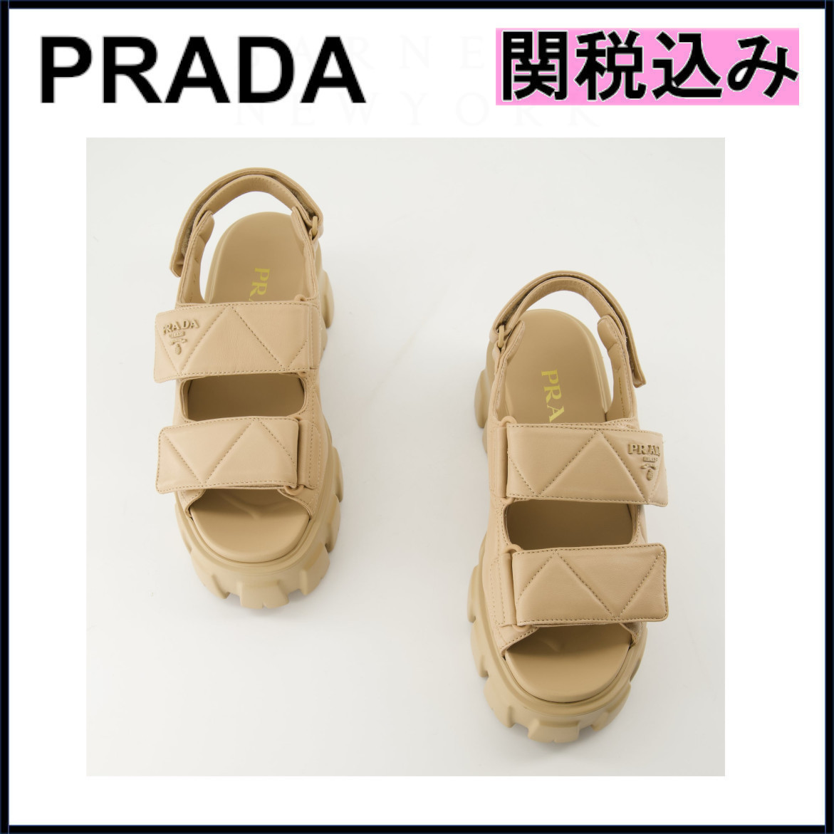 国内発送★PRADA★Quilted leather サンダル