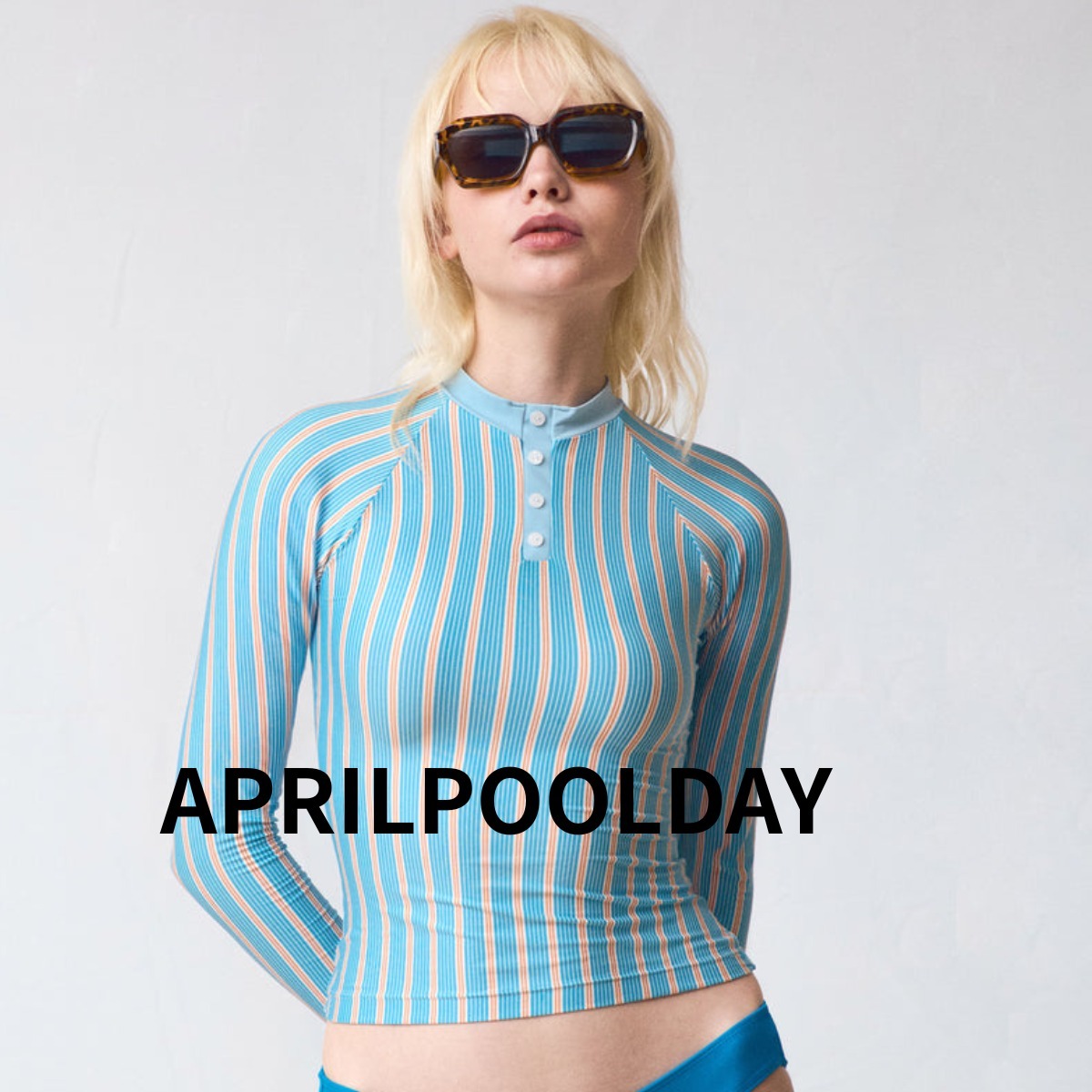 日本未発売★APRILPOOLDAY★ストライプラッシュガード