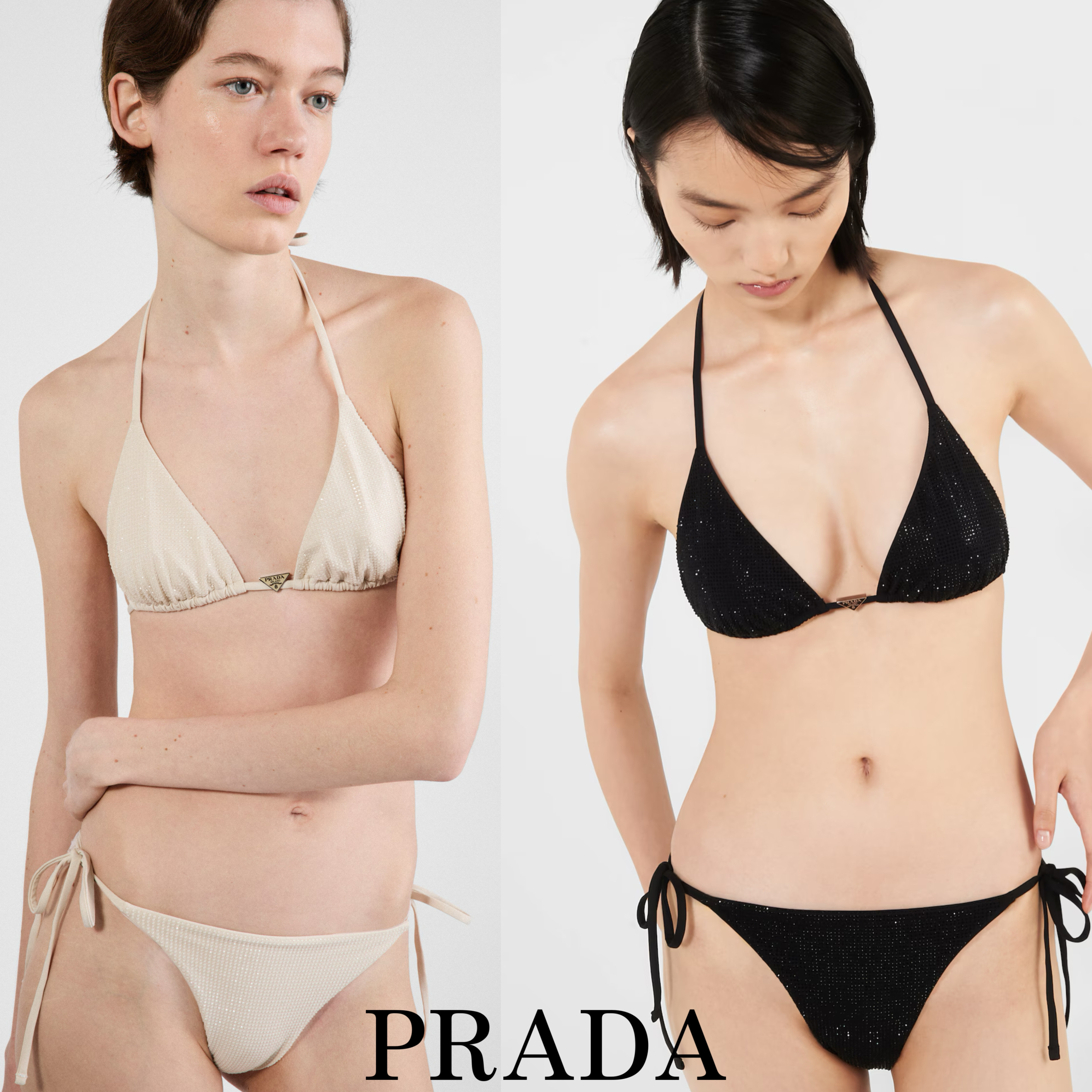 新作*PRADA*ラインストーン付 ジャージービキニパンツ ボトム