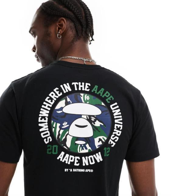 A BATHING APE 関税込ロゴTシャツ（カモ柄バックプリント）
