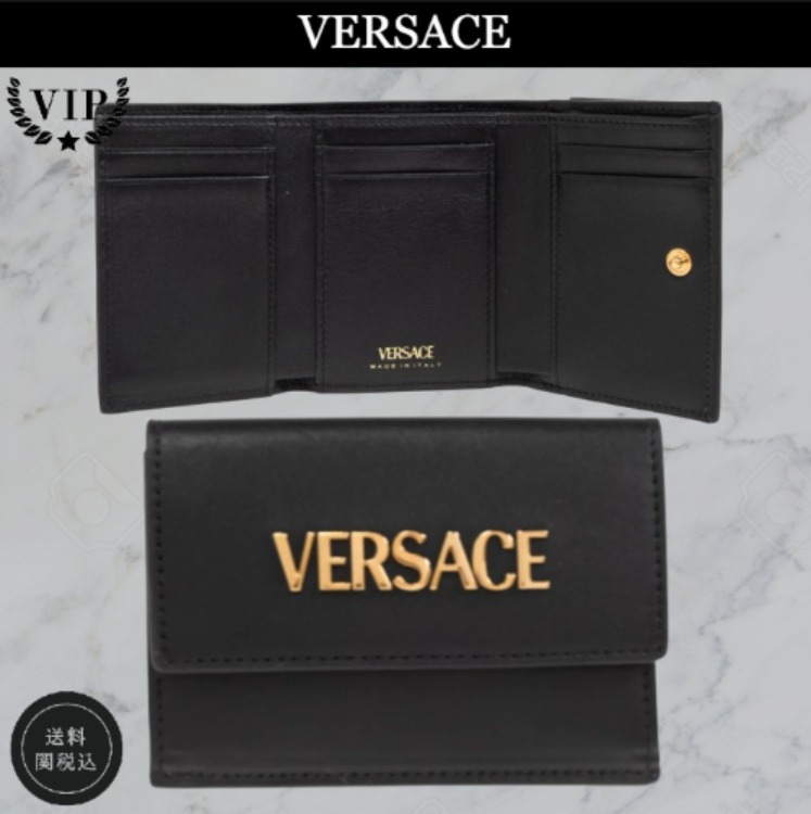 ユニセックス☆【VERSACE】ロゴ レタリングウォレット