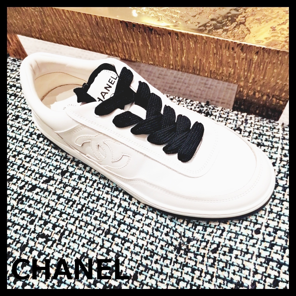 CHANEL シャネル スニーカー カーフスキン CCロゴ ホワイト