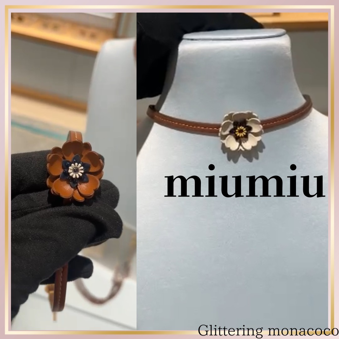 日常に華を*miumiu*flower レザーチョーカーネックレス