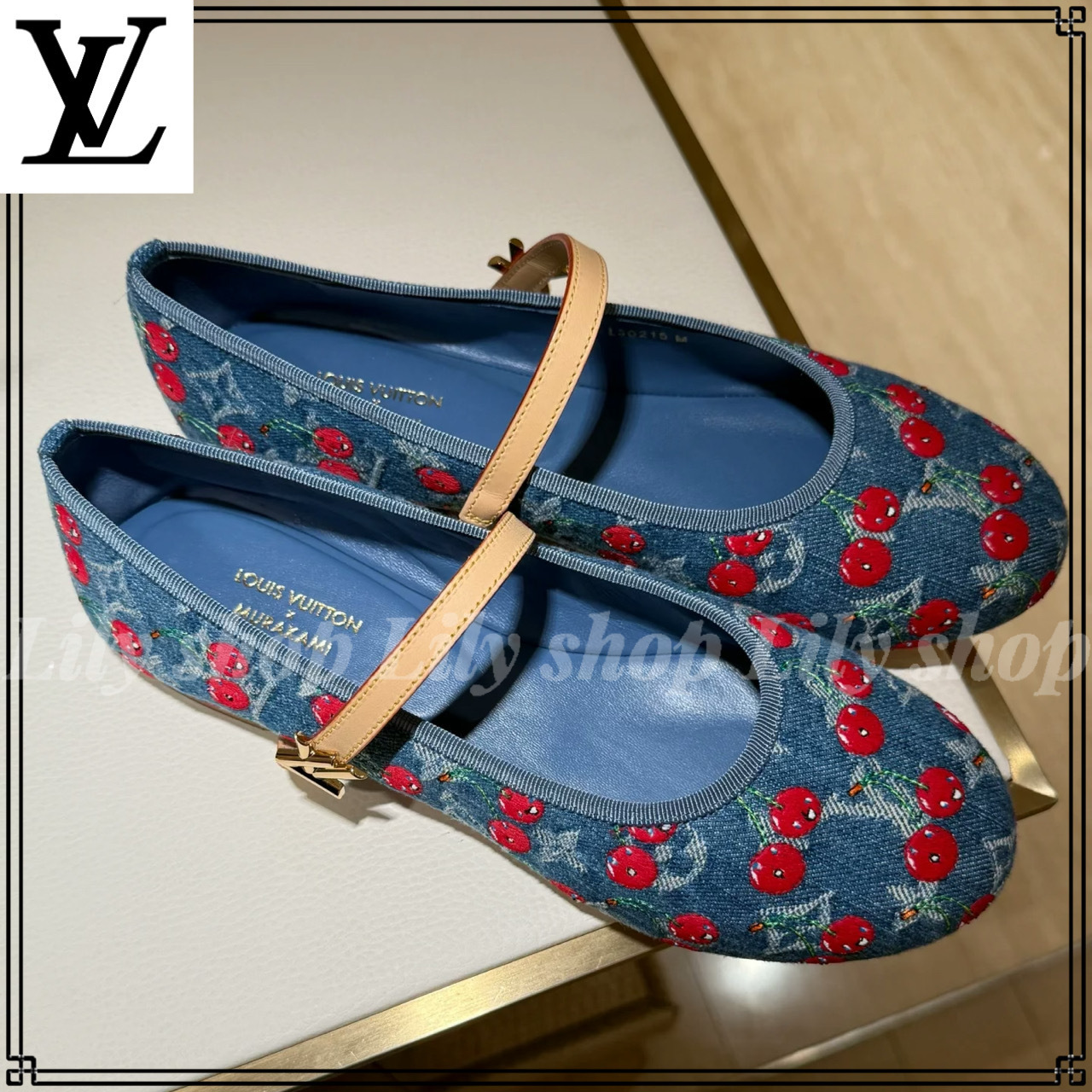 可愛いさくらんぼ柄☆【Louis Vuitton】バレリーナ ロミー