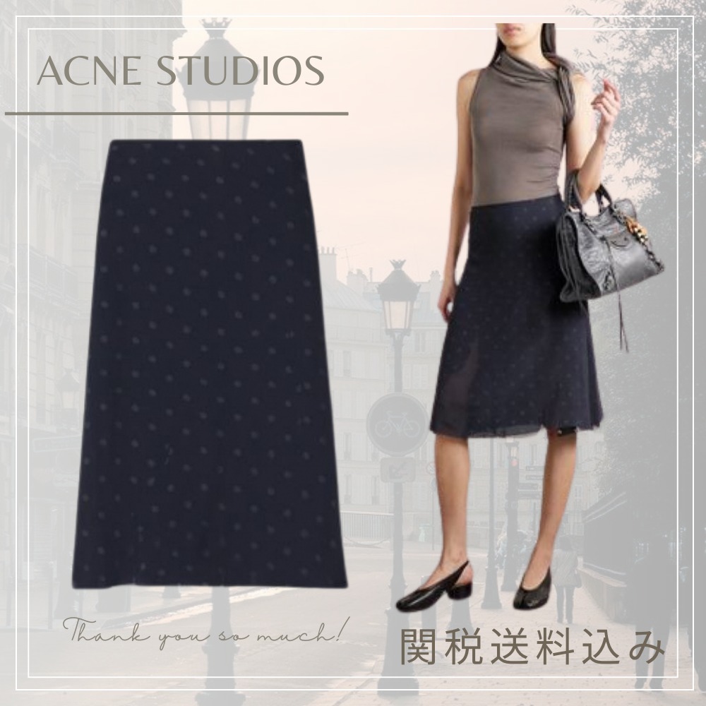 【Acne studios】メッシュ レイヤード スカート ネイビー
