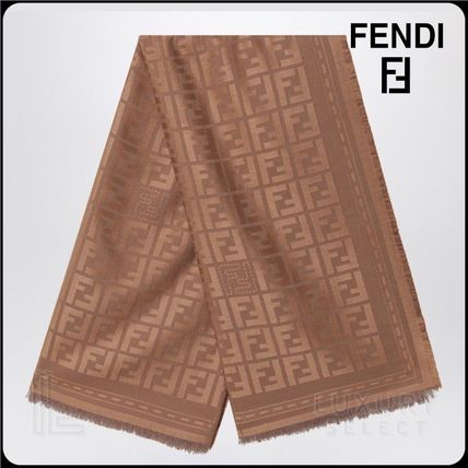 FENDI フェンディ　ストールスカーフ　　　　ブラウン・ブラック FFロゴ 楽天市場】ストール（ブランドフェンディ）の通販