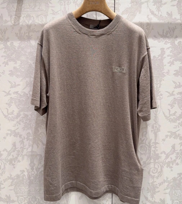 《Dior Icons Tシャツ》ベージュ コットン/シルク ロゴ DHL 直営