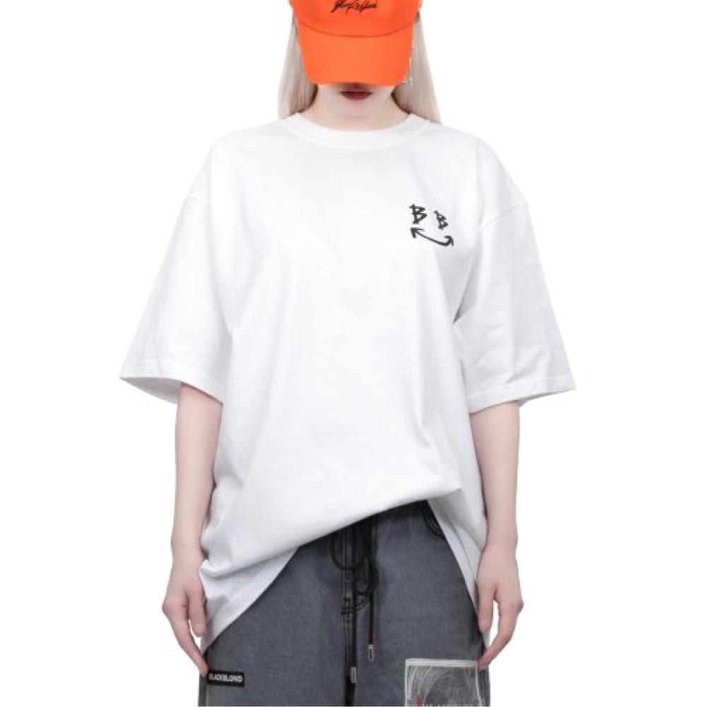 ◆BLACKBLOND◆ Vivid Classic Smile Logo T-Shirt White