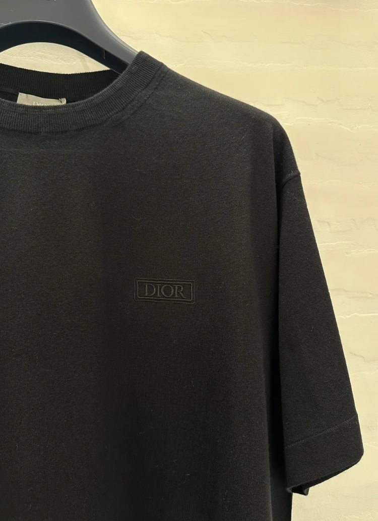《Dior Icons Tシャツ》ブラック コットン/シルク ロゴ DHL 直営