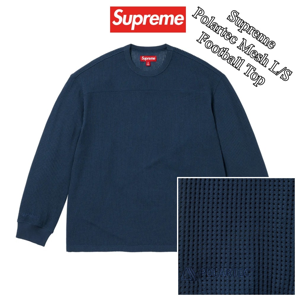 【Supreme】Polartec Mesh L/S Football Top★Navy★25SS★