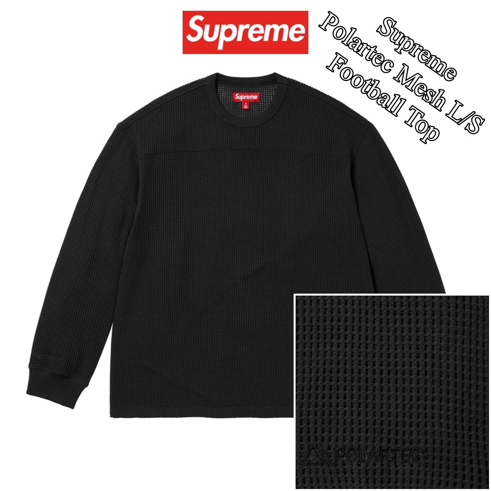 【Supreme】Polartec Mesh L/S Football Top★Black★25SS★