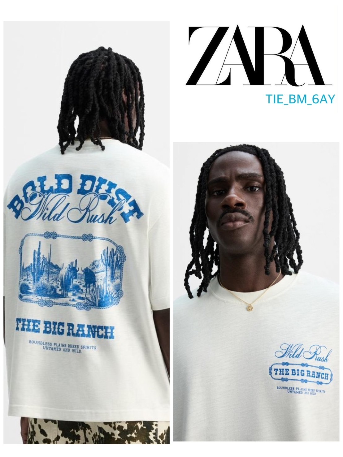 スペイン発送 ZARA ウォッシュプリントTシャツ 人気カジュアル