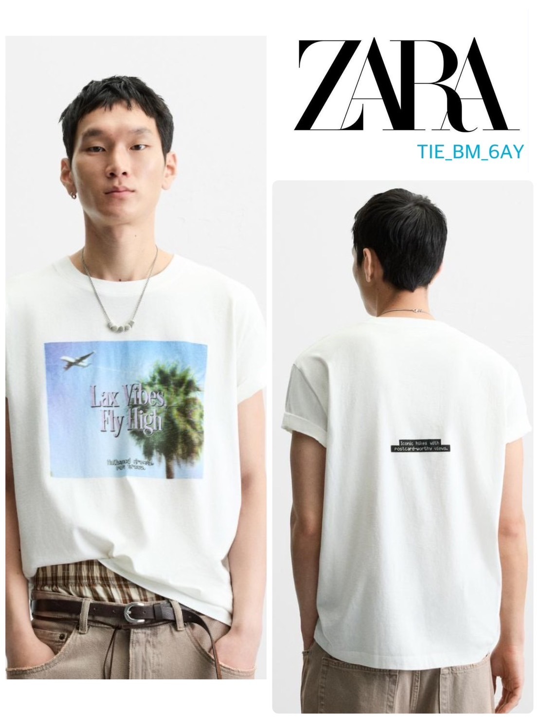 スペイン発送 ZARA 写真プリントTシャツ カジュアル 今季新作！