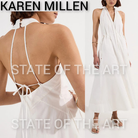 【Karen Millen】コットン シャーリング ウエスト ドレス