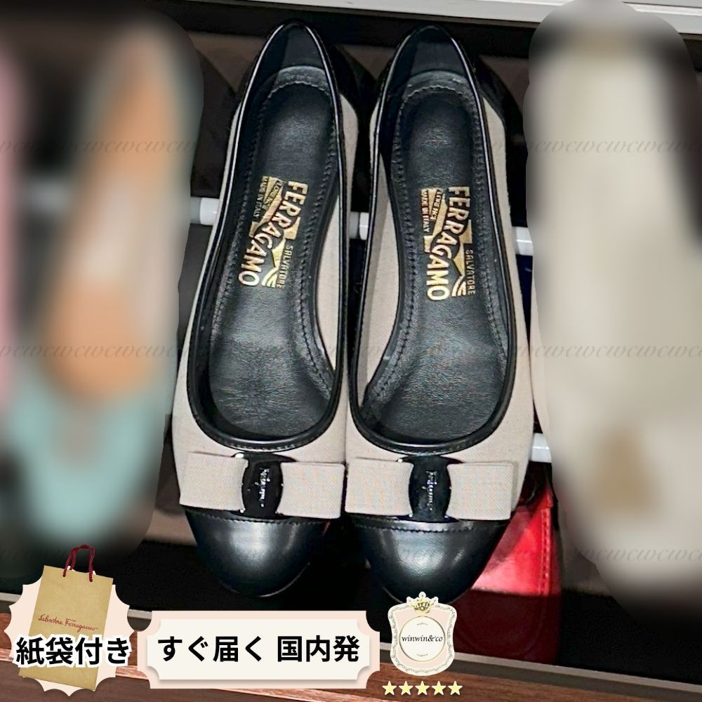 【完売必至】フェラガモ■Varina バイカラー バレエシューズ