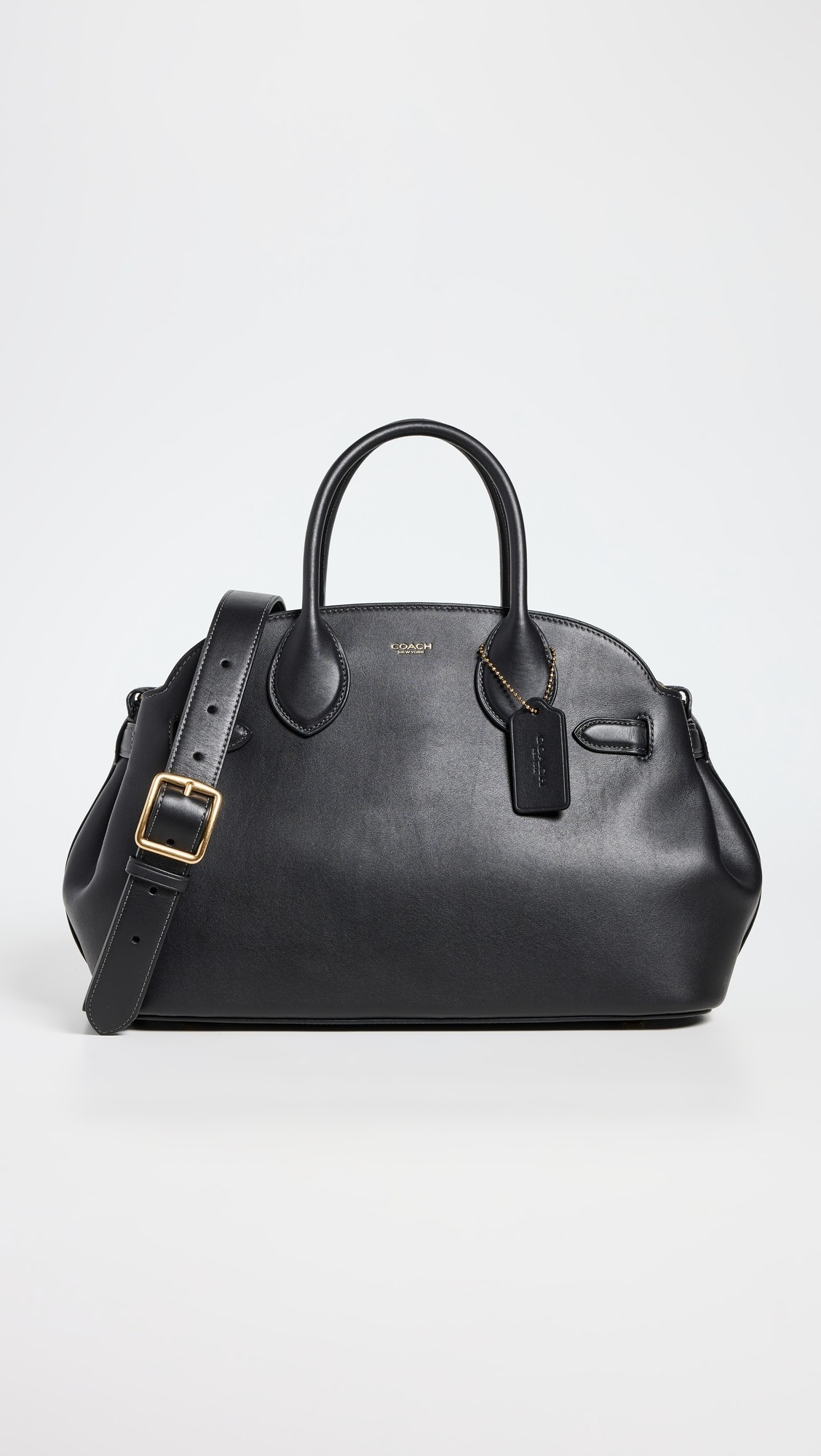 《Coach》 ハンドバッグ ロゴ レザー 黒