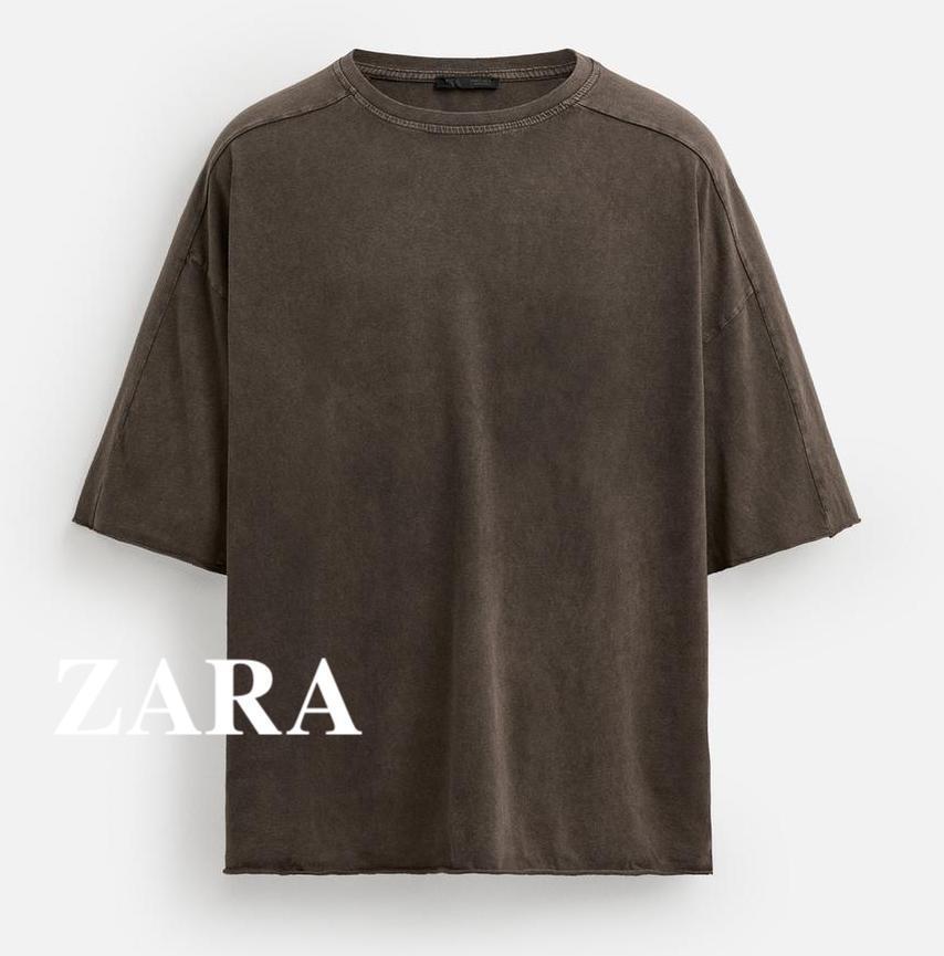 ★ドイツ発*ZARA*ウォッシュ加工リラックスフィットTシャツ/R★