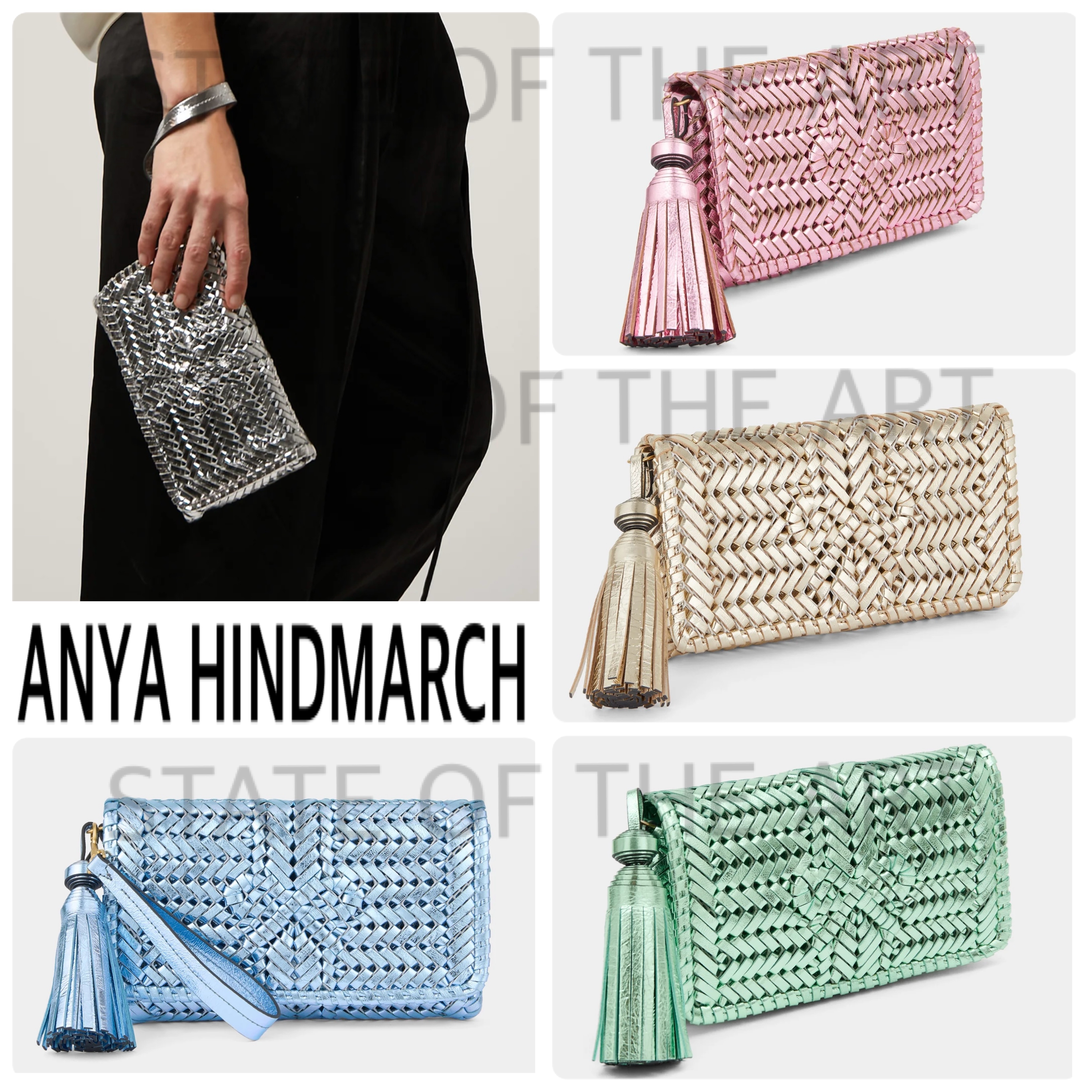 【Anya Hindmarch】Neeson タッセル クラッチバッグ