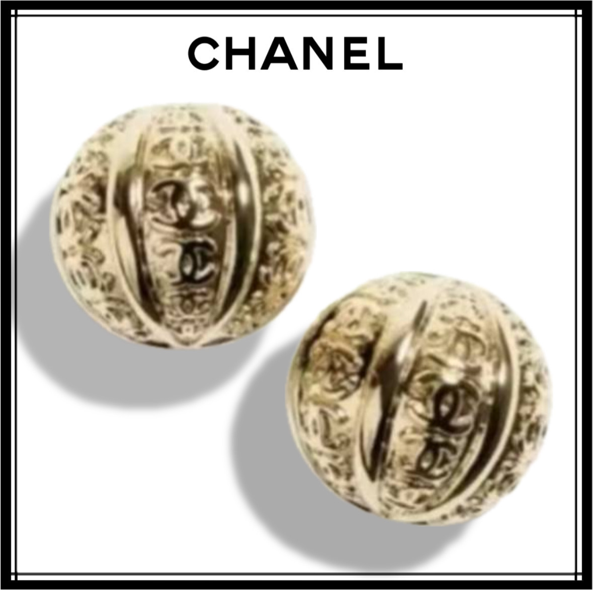 《上品に華やかにゴールドピアス》CHANELピアス