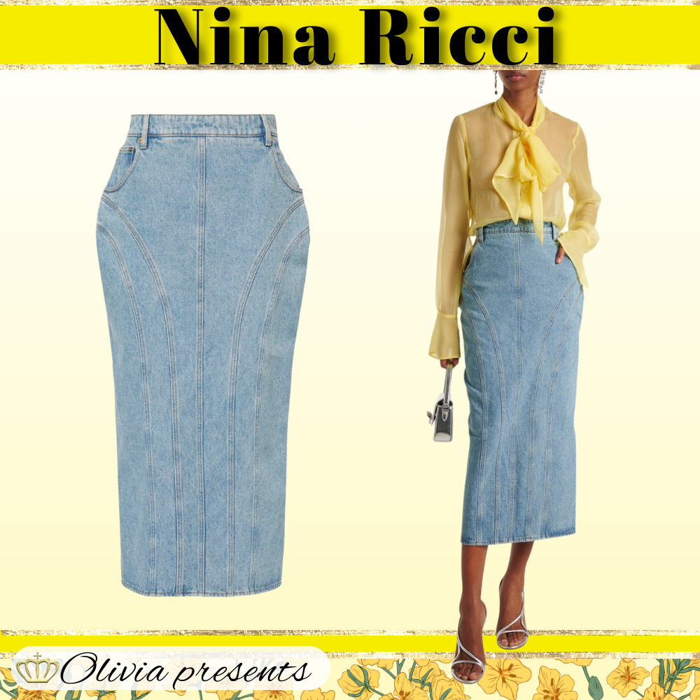 Nina Ricci>>デニムミディスカート
