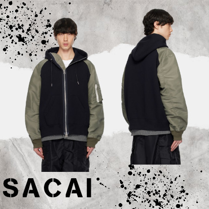 【sacai】Sponge Sweat フーディ ネイビー/カーキ