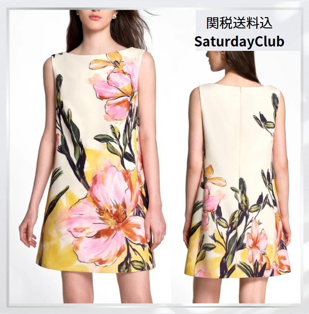 関税込 SATUADAY CLUB Floral Print Sleeveless Shift Dress
