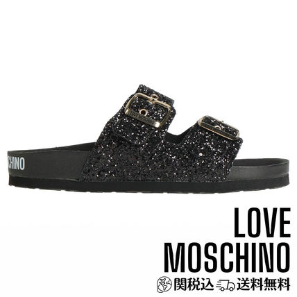 ブラック（黒）系 25cm Love Moschino(ラブモスキーノ) サンダル