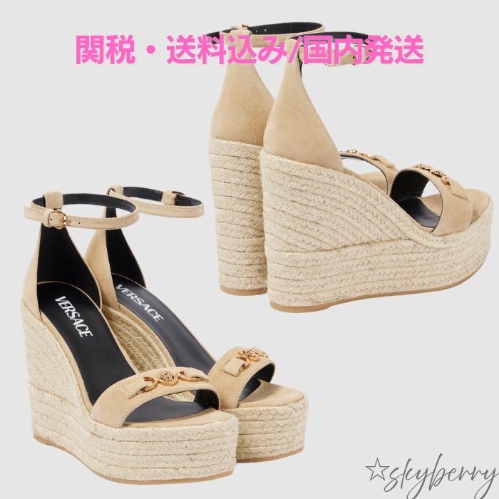 VERSACE Medusa '95 レザーウェッジサンダル★関税送料込