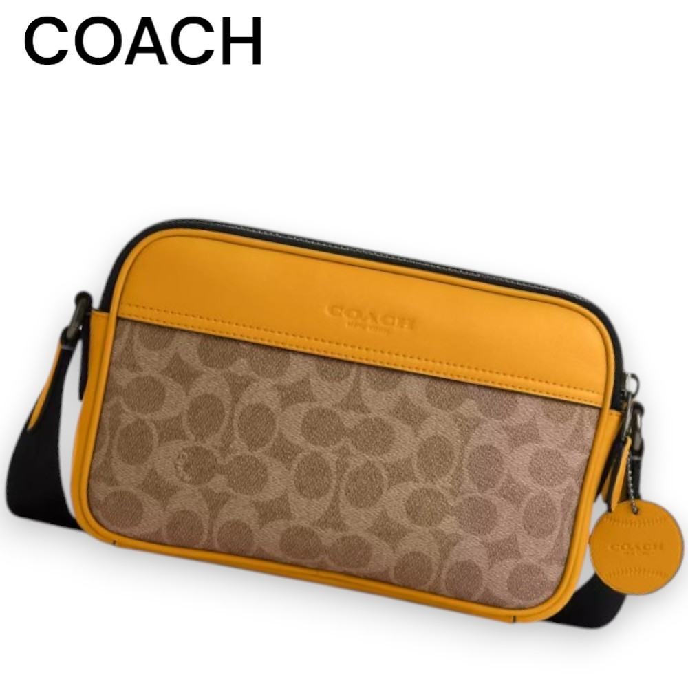 お出掛けに【Coach】カラーブロック Graham クロスボディバッグ