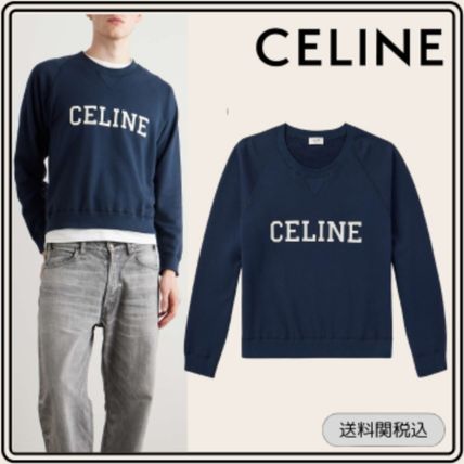 ◆CELINE HOMME◆ロゴアップリケ ジャージー スウェットシャツ CELINE】HOMME ロゴアップリケ コットンジャージー スウェット