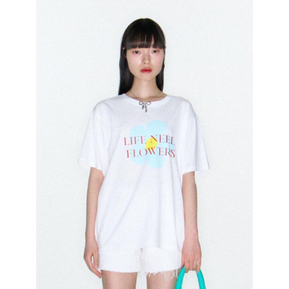 ●Sienne● Flower Tshirt White S4UTS091