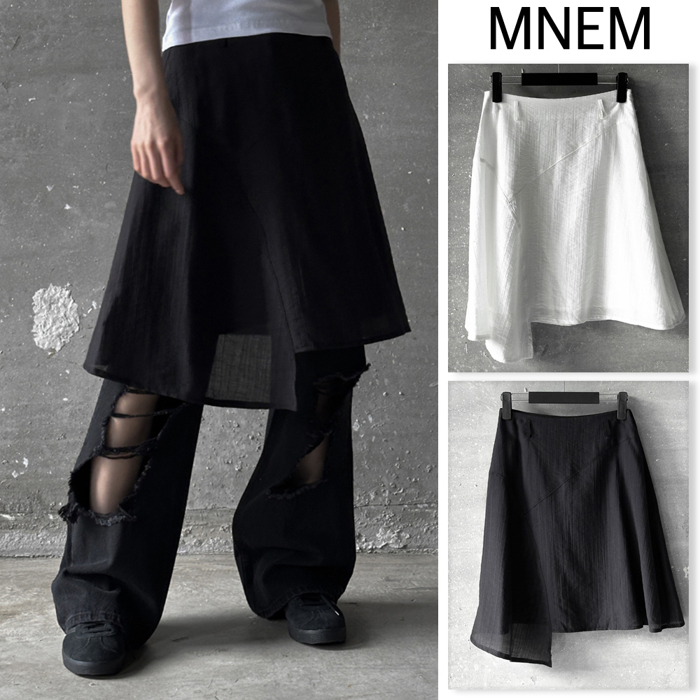 【mnem】Pepper Unbalanced Skirt