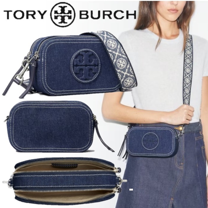 国内直営**Tory Burch**ミラー デニム ミニクロスボディバッグ
