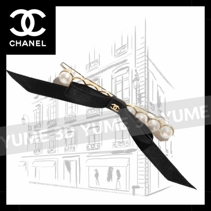 CHANEL♡上品な輝きのパール♡ボウ バレッタ♡