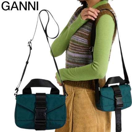 大人気★GANNI★グリーン オケージョン トップ ハンドル バッグ グリーン（緑）系 Ganni(ガニー) バッグ・カバン(レディース