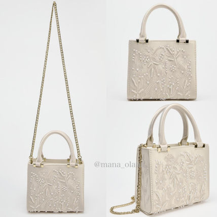 国内発送☆ZARA☆サテン風フェイクパールバッグ (ZARA