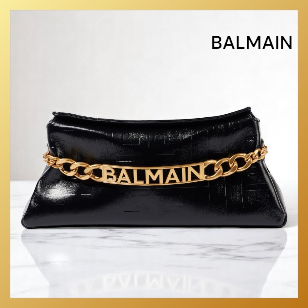 【BALMAIN】バルマン 1945 PBエンボスレザークラッチ