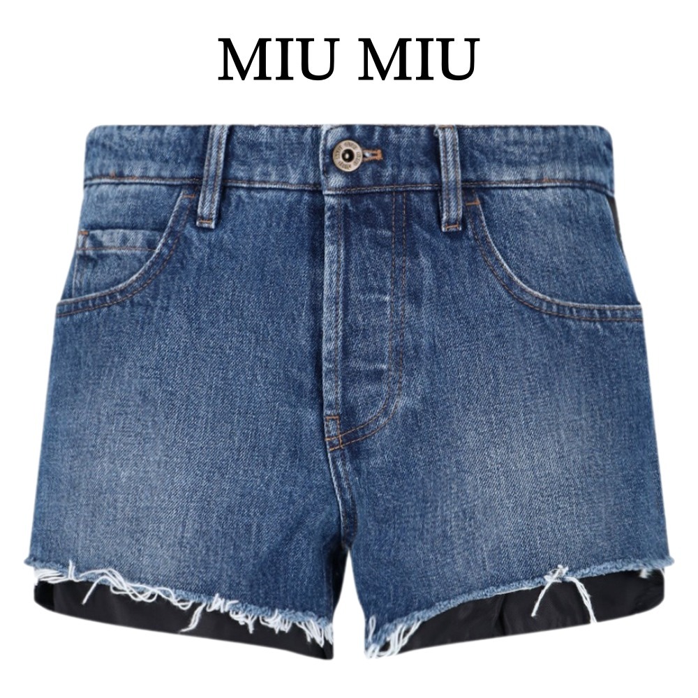 【miu miu】デニムロゴショートパンツ
